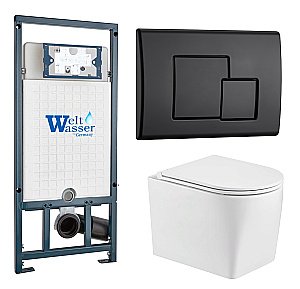 Унитаз с инсталляцией WeltWasser MARBERG 507 + NESENBACH 004 GL-WT + MAR 507 SE-BL купить в интернет-магазине Sanbest