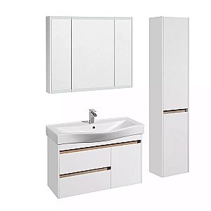 Зеркальный шкаф Акватон Нортон 100 белый купить в интернет-магазине сантехники Sanbest