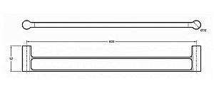 Полотенцедержатель двойной Jacob Delafon SINGULIER 15206D-CP 61 см купить в интернет-магазине сантехники Sanbest