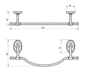Полотенцедержатель Migliore Edera ML.EDR-60.322.BR бронза купить в интернет-магазине сантехники Sanbest