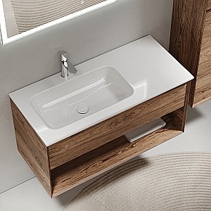 Тумба с раковиной Sancos Marmi 1.0 MR1.0100LECH дуб чарльстон для ванной в интернет-магазине Sanbest