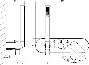 Смеситель для душа Ravak Eleganta X070333 графит купить в интернет-магазине сантехники Sanbest
