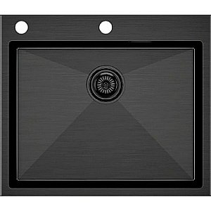 Кухонная мойка Paulmark Brim-Edge 59 PM775951-GM вороненая сталь купить в интернет-магазине сантехники Sanbest