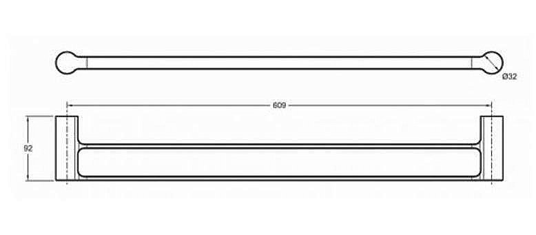 Полотенцедержатель двойной Jacob Delafon SINGULIER 15206D-CP 61 см купить в интернет-магазине сантехники Sanbest
