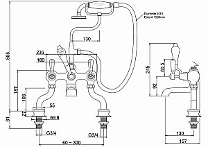 Смеситель для ванны Burlington Regent KER15-QT купить в интернет-магазине сантехники Sanbest