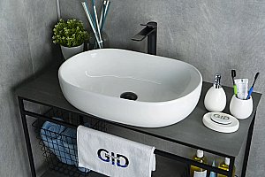 Раковина накладная Gid Lago 60 N9026a 51112 белая купить в интернет-магазине Sanbest