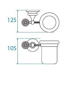 Стакан Cezares OLIMP-TUM-03/24-Sw золото/Swarovski купить в интернет-магазине сантехники Sanbest