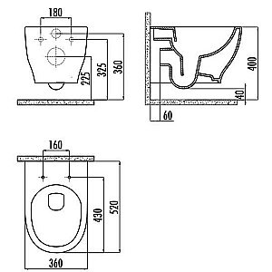 Унитаз подвесной с функцией биде Creavit Mare MA321-00CB00E-0000 белый, безободковый купить в интернет-магазине Sanbest