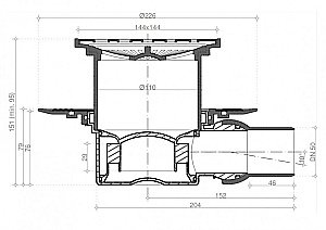Душевой трап PESTAN Confluo Standard Tide 1 15x15 без рамки купить в интернет-магазине Sanbest