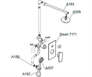 Душевая система WasserKRAFT Sauer 7100 A71207 купить в интернет-магазине сантехники Sanbest