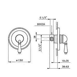 Встраиваемая часть смесителя для душа Nicolazzi Unico 4006 купить в интернет-магазине сантехники Sanbest