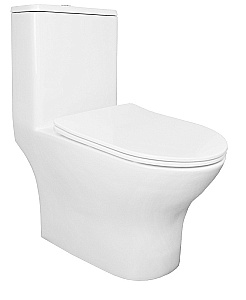 Унитаз моноблок Azario Terni AZ-8618 белый, безободковый, с крышкой микролифт купить в интернет-магазине Sanbest