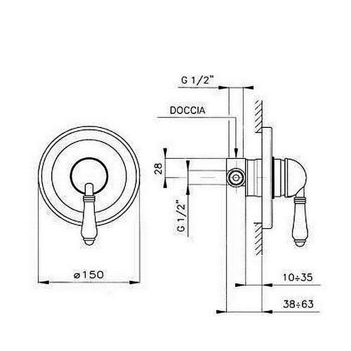 Встраиваемая часть смесителя для душа Nicolazzi Unico 4006 купить в интернет-магазине сантехники Sanbest
