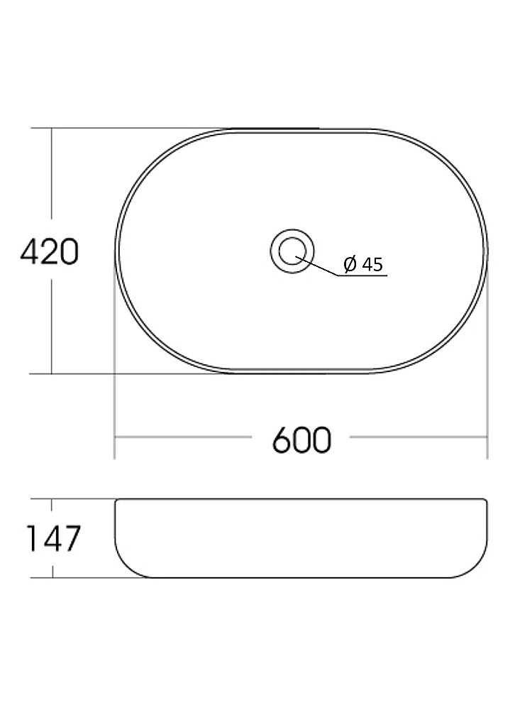 Раковина накладная Orange 60 B08-600W белая купить в интернет-магазине Sanbest