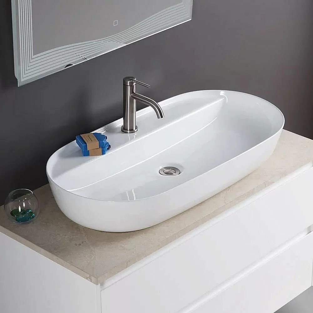 Раковина накладная Belbagno 82 BB1347 белая купить в интернет-магазине Sanbest