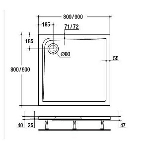 Душевой поддон Ideal Standard Ultra Flat K517201 80x80 купить в интернет-магазине Sanbest