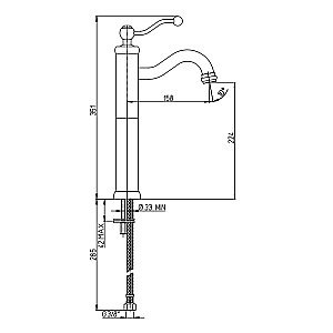 Смеситель для раковины PAINI Duomo 88F3205LL бронза купить в интернет-магазине сантехники Sanbest