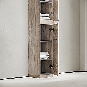 Пенал Sancos Libra Floor PLB35FEG дуб галифакс натуральный для ванной в интернет-магазине сантехники Sanbest