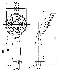 Душевая лейка Lemark LM8001C купить в интернет-магазине сантехники Sanbest