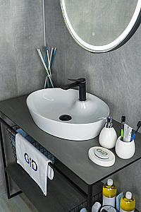 Раковина накладная Gid Lago 55 N9436 51150 белая купить в интернет-магазине Sanbest
