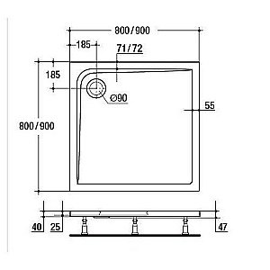Душевой поддон Ideal Standard Ultra Flat K517201 80x80 купить в интернет-магазине Sanbest