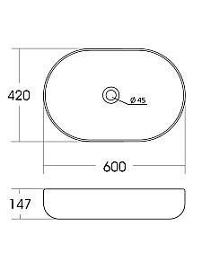 Раковина накладная Orange 60 B08-600W белая купить в интернет-магазине Sanbest