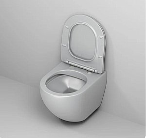 Унитаз подвесной Grossman Color GR-4455GLMS безободковый, с крышкой микролифт, матовый светло-серый купить в интернет-магазине Sanbest