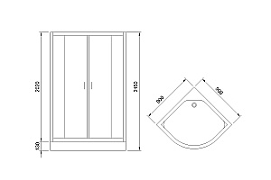 Душевая кабина Royal Bath FATO RB 90HK-M-CH 90x90 стекло рифленое/профиль хромированный купить в интернет-магазине Sanbest