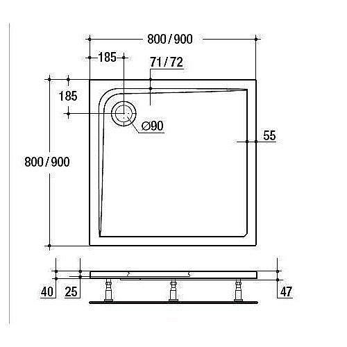 Душевой поддон Ideal Standard Ultra Flat K517201 80x80 купить в интернет-магазине Sanbest
