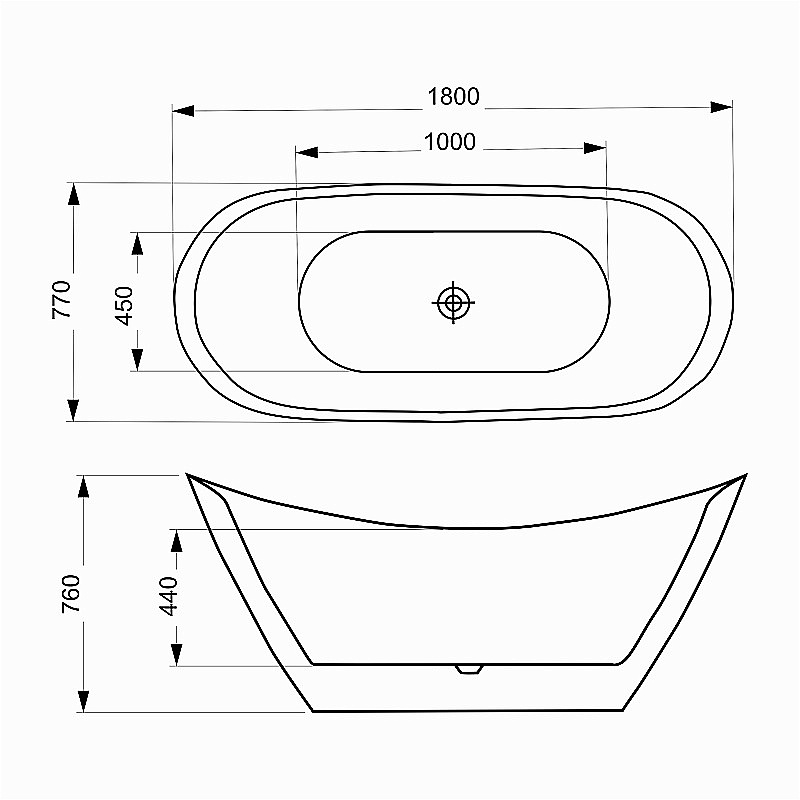 Ванна Azario MELADO 180х77 AZ-6107-18W белая купить в интернет-магазине Sanbest