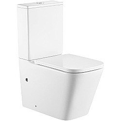 Унитаз-компакт SantiLine SL-5028 безободковый, слив торнадо, с бачком, с крышкой микролифт, белый купить в интернет-магазине Sanbest