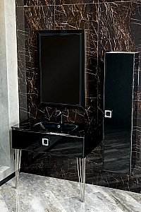 Консоль с раковиной Armadi Art LUCIDO 770-100-B 100 глянцевый черный для ванной в интернет-магазине сантехники Sanbest