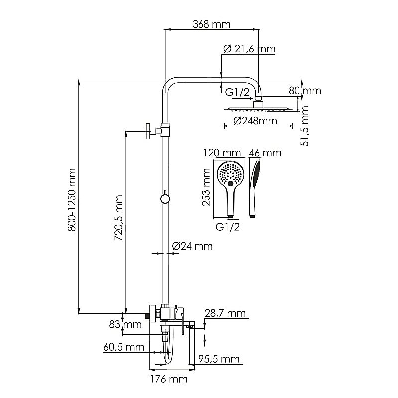 Душевая система WasserKraft Mindel 8500 SET2634 белый Soft-touch купить в интернет-магазине сантехники Sanbest