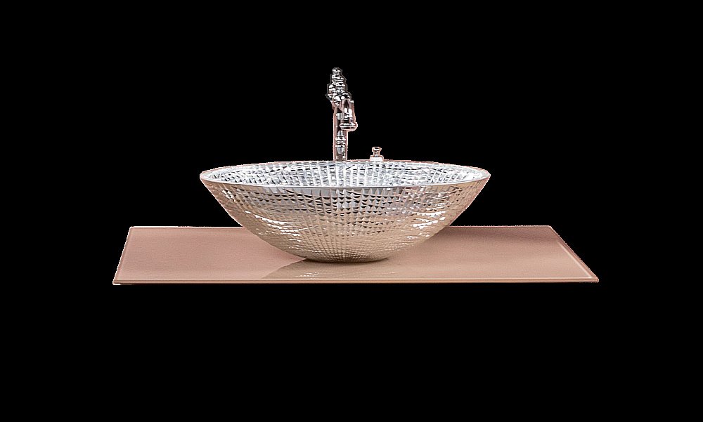 Столешница Armadi Art 853-080-CP 80 стекло капучино для ванной в интернет-магазине сантехники Sanbest