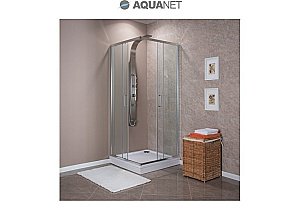 Душевой уголок Aquanet Alfa Cube NAA1142 100x100 стекло прозрачное/профиль хром купить в интернет-магазине Sanbest