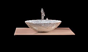 Столешница Armadi Art 853-080-CP 80 стекло капучино для ванной в интернет-магазине сантехники Sanbest