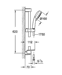 Душевой гарнитур Grohe Tempesta Cosmopolitan 100 27577002 хром купить в интернет-магазине сантехники Sanbest