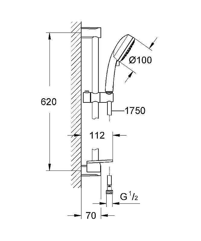 Душевой гарнитур Grohe Tempesta Cosmopolitan 100 27577002 хром купить в интернет-магазине сантехники Sanbest