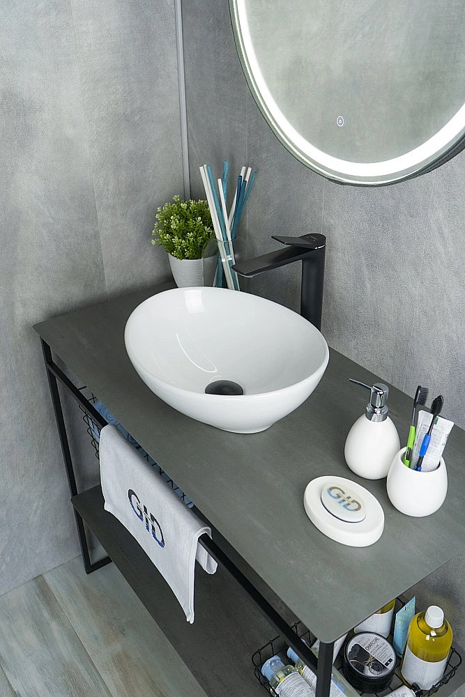Раковина накладная Gid Lago 41 N9138 51178 белая купить в интернет-магазине Sanbest