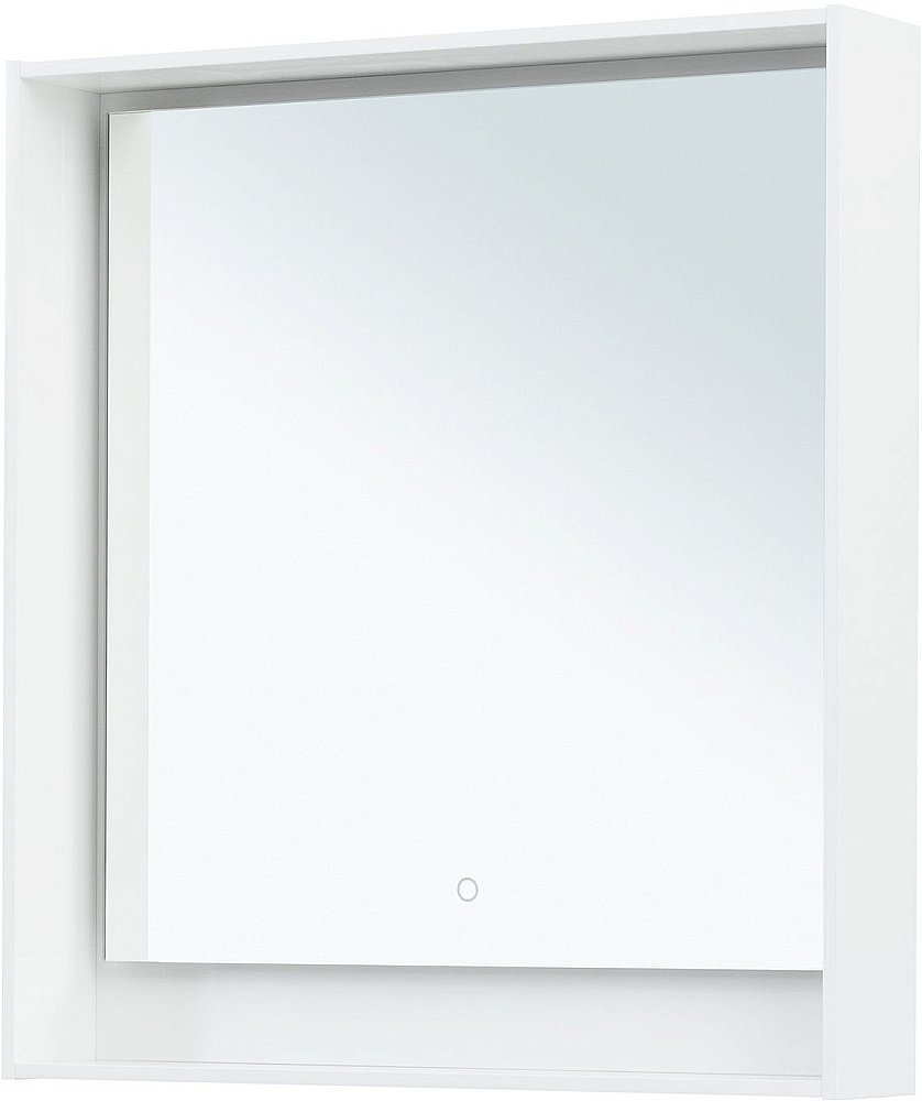 Зеркало Aquanet Милан 306384 80 белый глянец в ванную от интернет-магазине сантехники Sanbest