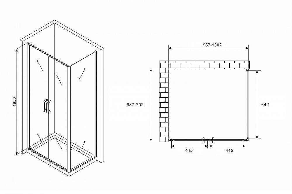 Душевой уголок Abber Sonnenstrand AG04100BC-S70B 100x70 купить в интернет-магазине Sanbest