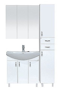 Зеркальный шкаф Misty Балтика 80 белый купить в интернет-магазине сантехники Sanbest