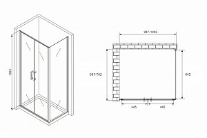 Душевой уголок Abber Sonnenstrand AG04100BC-S70B 100x70 купить в интернет-магазине Sanbest