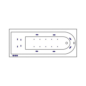 Гидромассажная ванна Excellent Aurum LUX 180x80 форсунки хром купить в интернет-магазине Sanbest