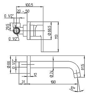 Смеситель для раковины PAINI Arena 92YO208LMKM черный купить в интернет-магазине сантехники Sanbest