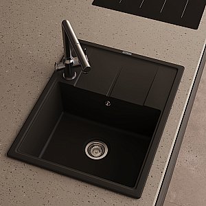 Кухонная мойка Abber Quarz 65х51 AQ2903B черная матовая купить в интернет-магазине сантехники Sanbest