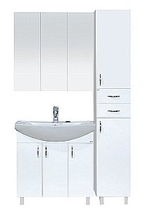 Зеркальный шкаф Misty Балтика 80 белый купить в интернет-магазине сантехники Sanbest