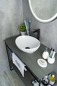 Раковина накладная Gid Lago 41 N9138 51178 белая купить в интернет-магазине Sanbest