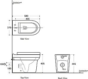 Приставной унитаз Aquanet Rimless Nova-F BL-101N-FST с крышкой микролифт, безободковый купить в интернет-магазине Sanbest