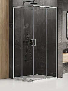 Душевой уголок NEW TRENDY PRIME D-0294A/D-0297A 80x90 стекло прозрачное/профиль хром купить в интернет-магазине Sanbest